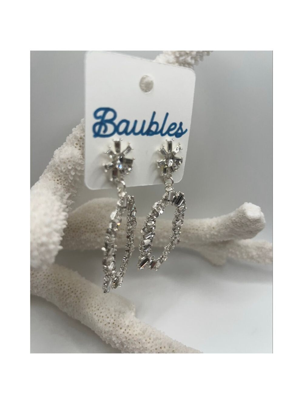 Baubles Silver Austrian Crystal Statement Earrings